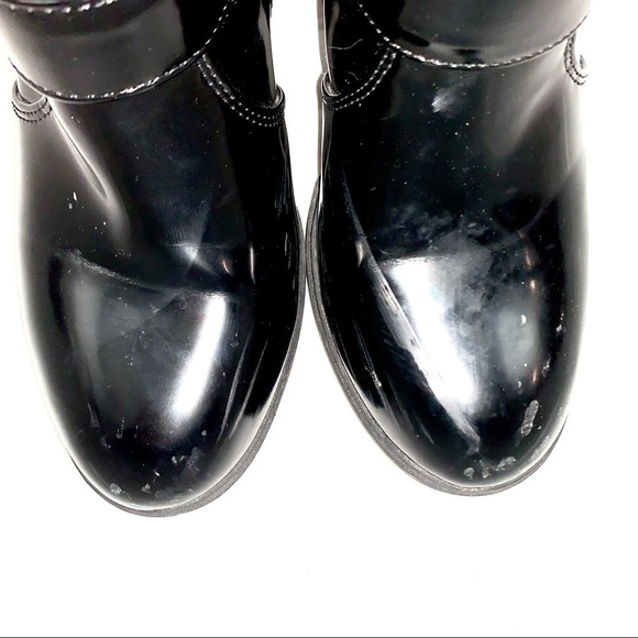 Soda Moto Platform Faux Patent Leather Booties - Picture 3 of 4